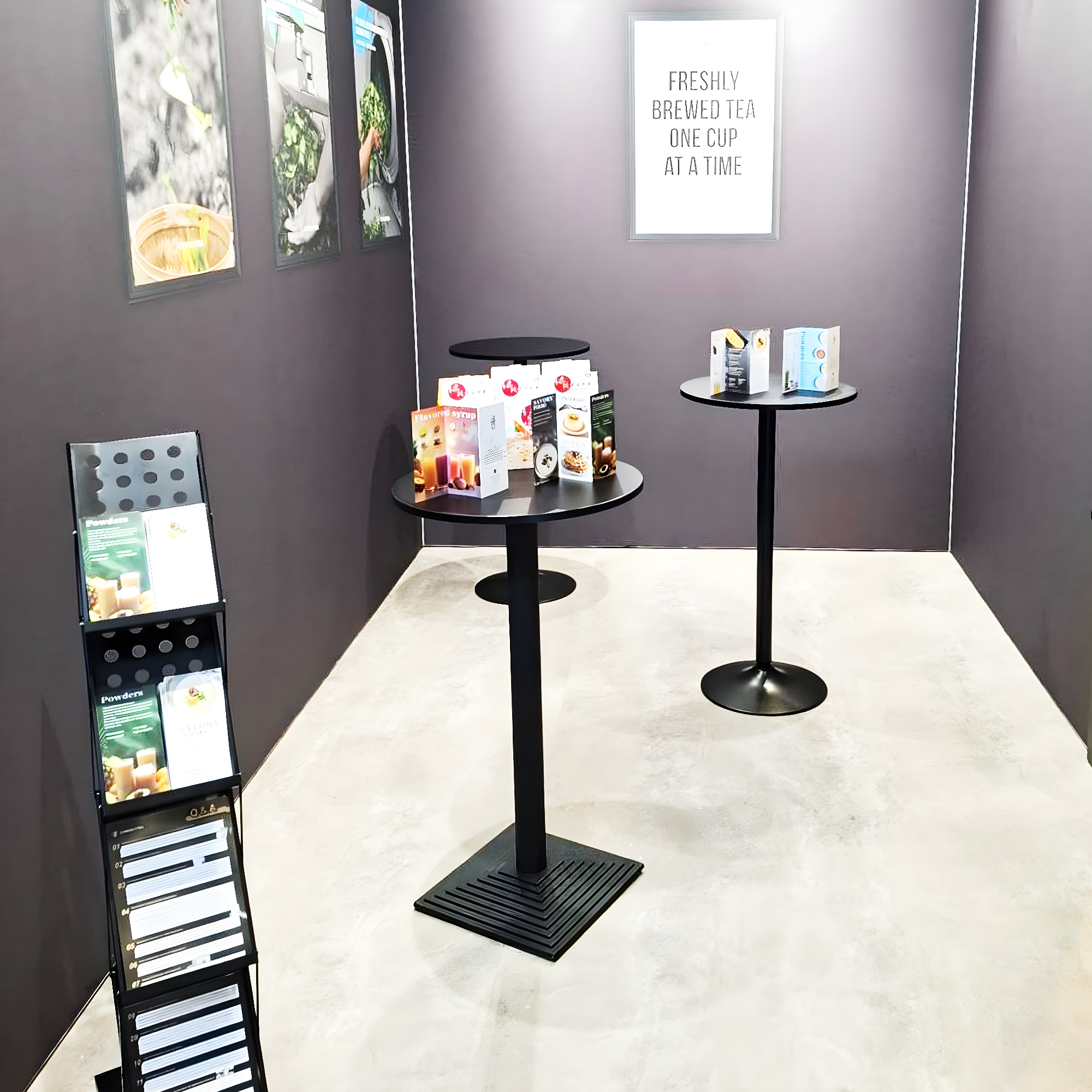 Messebau London, internationaler Messebau, Comebuy, Systemgastronomie, Bubble Tea Franchise, Messestand, International Franchise Show, Asiatisches Teehaus-Konzept.